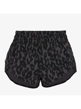 Savage X Fenty Black Leopard Athletic Drawstring Shorts. City Girl hike